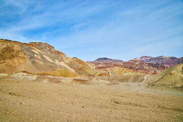 Naklejka na ściany i meble Death Valley desert landscape with colorful mountains
