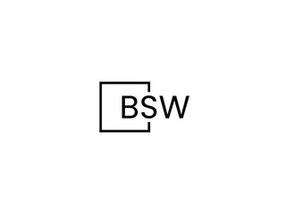 Obraz premium BSW letter initial logo design vector illustration