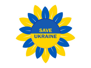 Ukrainian sunflower, Symbol of save Ukraine. Vector