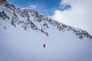 Naklejka na ściany i meble skiing in the mountains