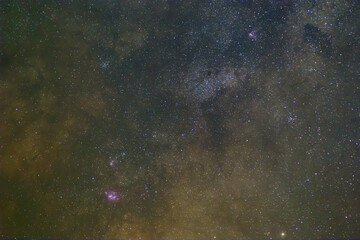 closeup milky way on dark starry sky background