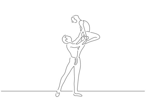 line art ballet dancers in performance clip art preview