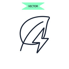 green energy icons  symbol vector elements for infographic web