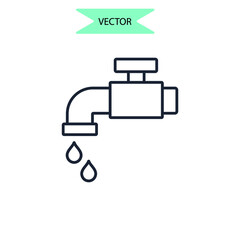 save the water icons  symbol vector elements for infographic web