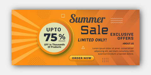 Summer sales banner background Design template