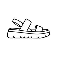 Slipper linear vector icon. Flip flops line thin sign. filled flat sign, solid pictogram isolated on white background.