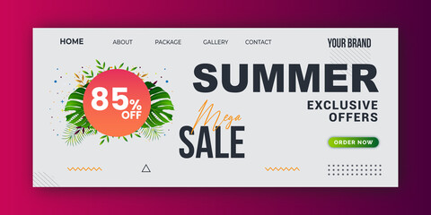 Summer sales banner background Design template