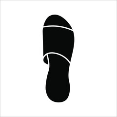 Slipper linear vector icon. Flip flops line thin sign. filled flat sign, solid pictogram isolated on white background.
