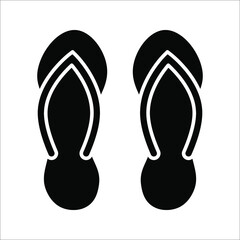 Slipper linear vector icon. Flip flops line thin sign. filled flat sign, solid pictogram isolated on white background.