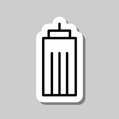 Building icon, vector. Flat design. Sticker with shadow on gray background.ai