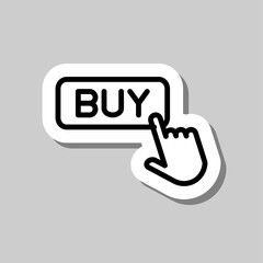 Buy button simple icon vector. Flat design. Sticker with shadow on gray background.ai