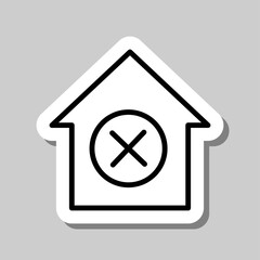 Deny, house simple icon. Flat desing. Sticker with shadow on gray background.ai