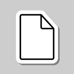Document simple icon vector. Flat design. Sticker with shadow on gray background.ai