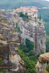 The typical monasteries of Meteora, Greece