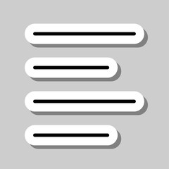 Text alignment icon vector. Flat design. Sticker with shadow on gray background.ai