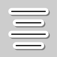 Text alignment icon, vector. Flat design. Sticker with shadow on gray background.ai