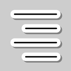 Obraz premium Text alignment simple icon vector. Flat design. Sticker with shadow on gray background.ai