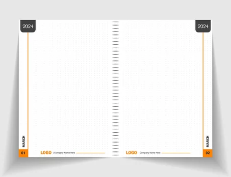 Premium Vector  Colorful dairy inner spring notebook page design for kdp  interior design layout dot grid sketchbook