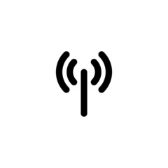Signal transmission icon. Antenna or broadcast tower and signal wave. Hotspot Vector Illustration