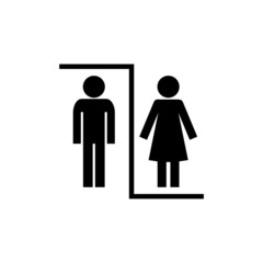 Toilet icon. Male and female bathroom sign isolated on white background