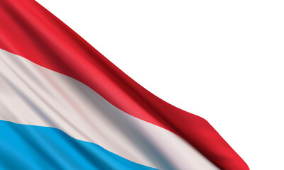 Background with a realistic flag of Luxembourg. Vector element for National Day (Grand Duke Day) celebrated on June 23rd.