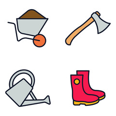 Flower and Gardening set icon symbol template for graphic and web design collection logo vector illustration