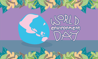 Fototapeta na wymiar World Environment Day, abstract background with world