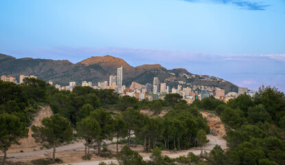 Fototapeta premium Atardecer en Benidorm desde otro ángulo