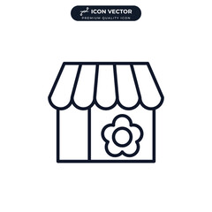 flower shop icon symbol template for graphic and web design collection logo vector illustration
