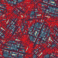  Classic marine blue red yellow seamless texture. Modern retro swim wear fashion allover print. Memphis style masculine grunge abstract background. High quality jpg swatch.