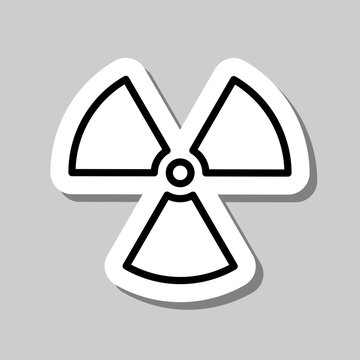 Radiation simple icon vector. Flat design. Sticker with shadow on gray background.ai