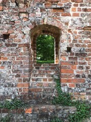 old brick wall with window
