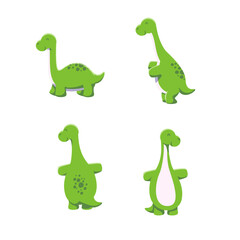 pose cute green dino vektor