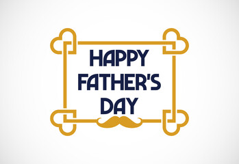 Fototapeta premium Happy Father's Day poster or banner template, Happy fathers day letters emblem vector illustration design