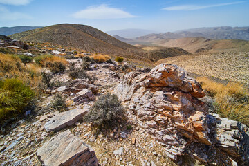 Hiking path along top of mountains in Death Valley