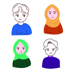 Group of boys and girls Illustration