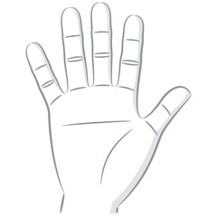 人体のパーツ グレーのカットイラスト素材 / 手のひら