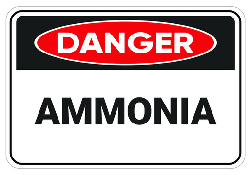 Danger Amonia. beware the dangers of Amonia. Safety sign Vector Illustration. OSHA and ANSI standard sign. eps10