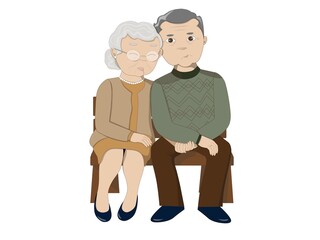 Elderly couple in love, grandparents