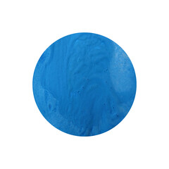 Blue watercolor round isolated on white background.