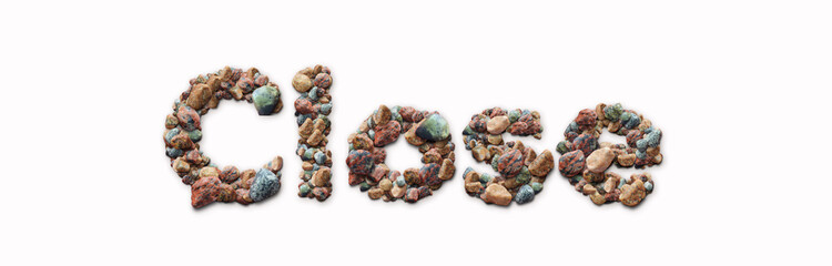 Stone arranged in the word 