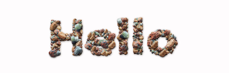 Stone arranged in the word 