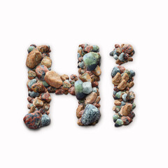 Stone arranged in the word 