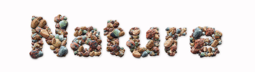 Stone arranged in the word 