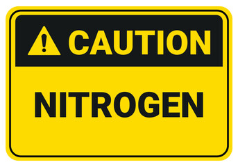 Caution nitrogen.
beware of the dangers of nitrogen. Safety sign Vector Illustration. OSHA and ANSI standard sign. eps10