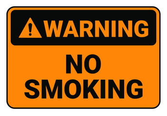 Warning no smoking. Safety sign Vector Illustration. OSHA and ANSI standard sign. eps10