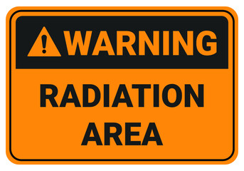 Warning Confined Radiation area. Safety sign Vector. ANSI and OSHA standard safety signs. eps10