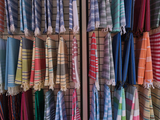 cotton beautiful towels in a store