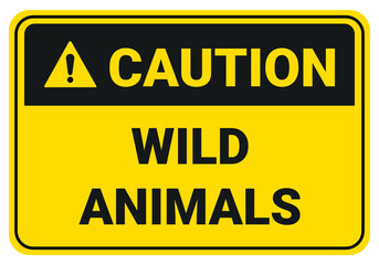 Obraz premium Caution wild animals. Safety sign symbol illustration. Osha and ANSI standard.