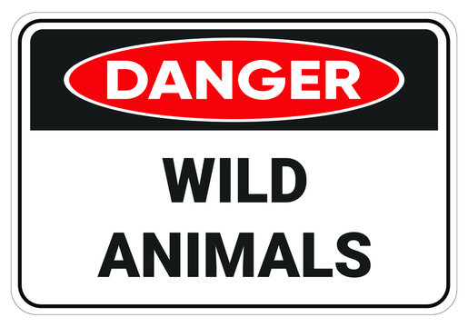 Danger wild animals. Safety sign symbol illustration. Osha and ANSI standard.